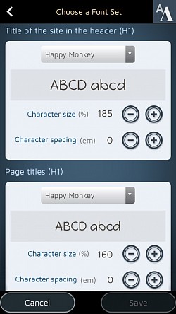 ஒவ்வொரு வகை உரைக்கும் எழுத்துருக்களை நீங்கள் தேர்வு செய்யலாம்.